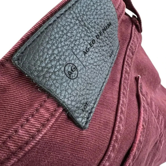 AG Adriano Goldschmied Burgundy Everette Slim Straight Jeans 30x33 - Picture 5 of 5